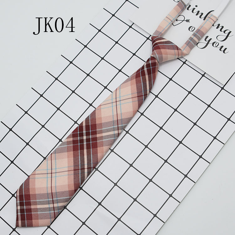 Corbata Plegada para Uniforme JK de Poliéster Estampado de Cuadros para Uniforme Escolar image 10