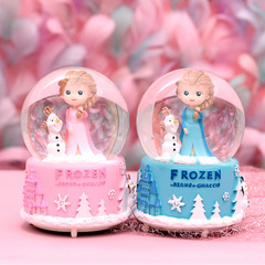 Princess Crystal Ball Music Box with Creative Snowflake Floating Snowflakes Music Box Glass Ball Music Bell Festival Gift