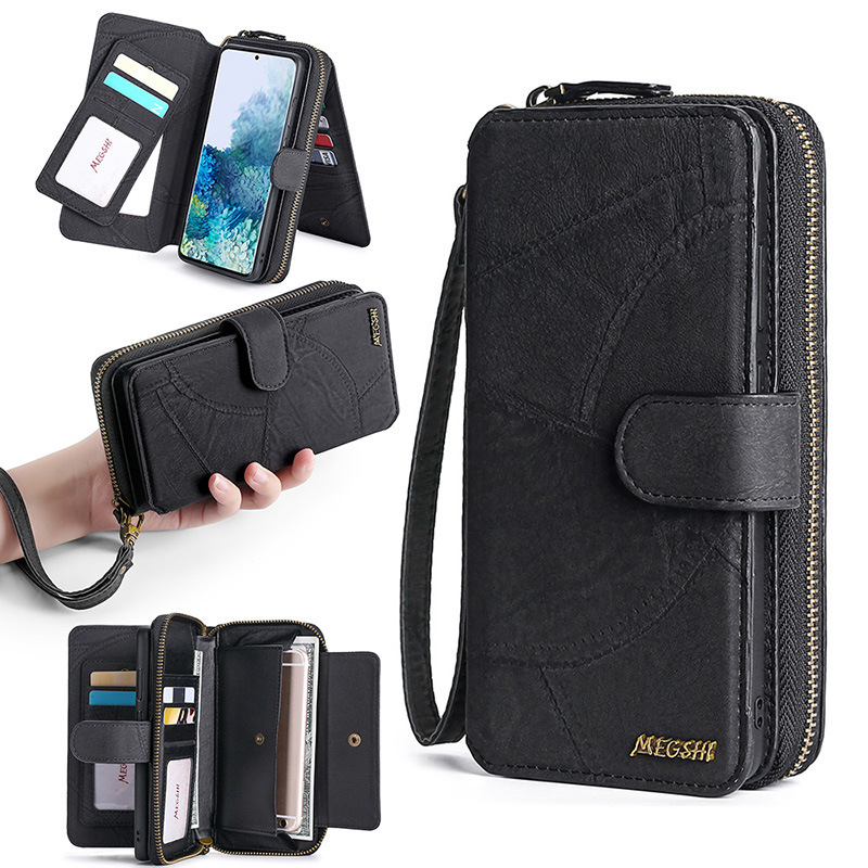 For iPhone15promax mobile phone leather case IP12 wallet card phone case Samsung S22P flip leather case