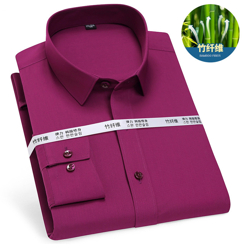 Long -sleeved bamboo fiber 9#purple red