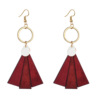 Fashionable earrings, wooden accessory, 2020, Korean style, wholesale