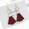 Fashionable earrings, wooden accessory, 2020, Korean style, wholesale