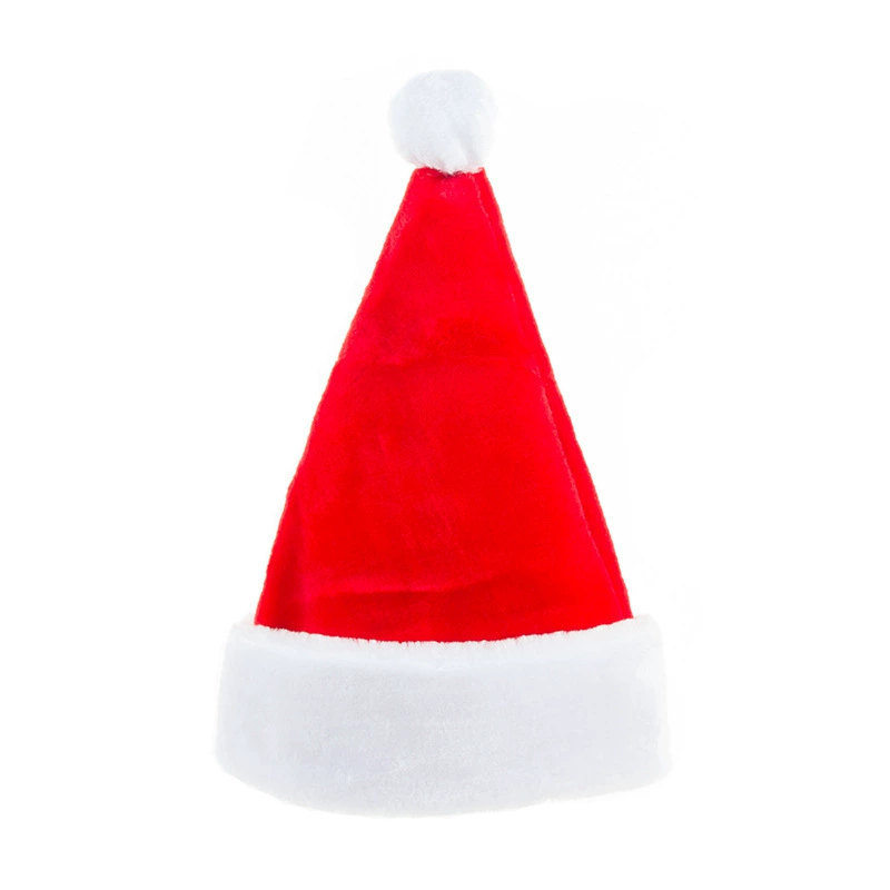 Velvet long Christmas hat, decorations, increased thickness