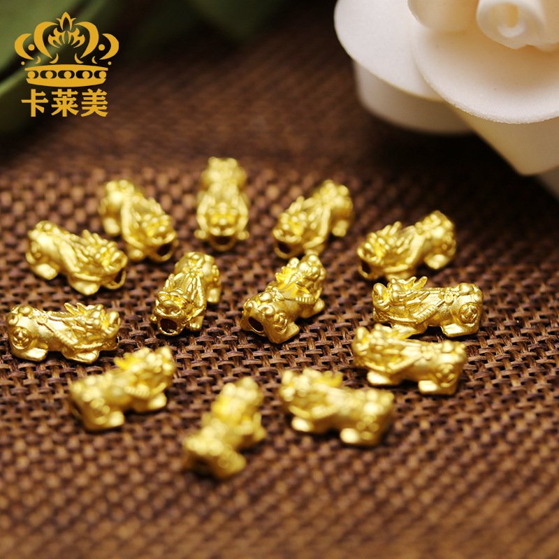 999 gold brave accessories men and women transfer beads bracelet 3D hard gold jewelry spot wholesale gold shop drainage