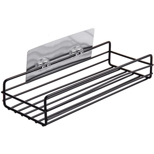 Iron bathroom toilet storage rack wall-mounted shower gel storage rack punch-free toiletries rack