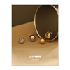 Golden three dimensional design universal earrings, 750 sample gold, mirror effect, European style, trend of season