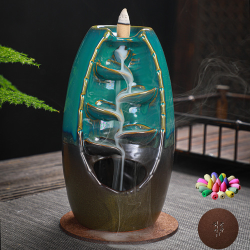 Backflow incense burner, kiln-turned antique incense burner, large-sized home creative ornaments, home accessories factory direct sales