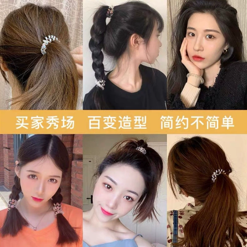 Проволока для волос Telephone Coil Hair Rope (П ponytail) — матовая и прозрачная, корейский простой элегантный, ассорти цветов