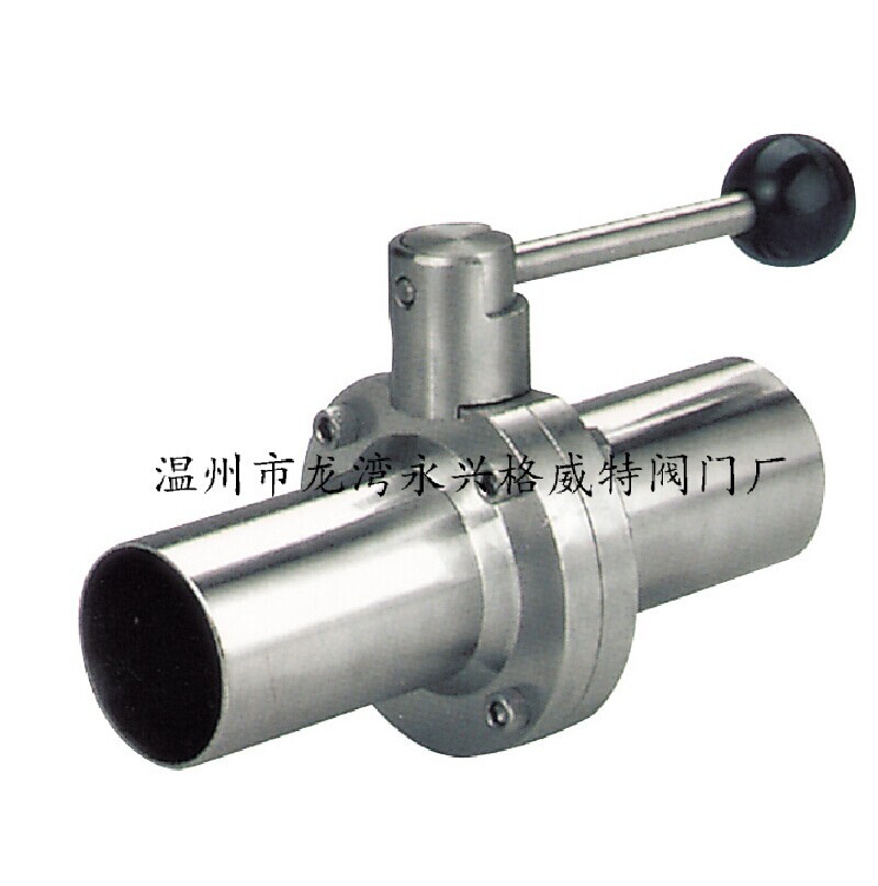 卫生级焊接蝶阀 手动不锈钢卫生级加长焊接蝶阀
