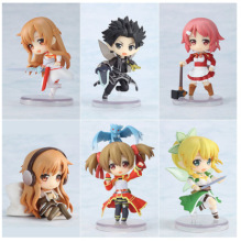 刀剑 SAO 6款Chara-Ani 亚丝娜 Q版  盒蛋 动漫 手办 A231