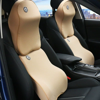Car Cushion Fabric Pillow Car – Headrest - milk-tea-apricot-headrest