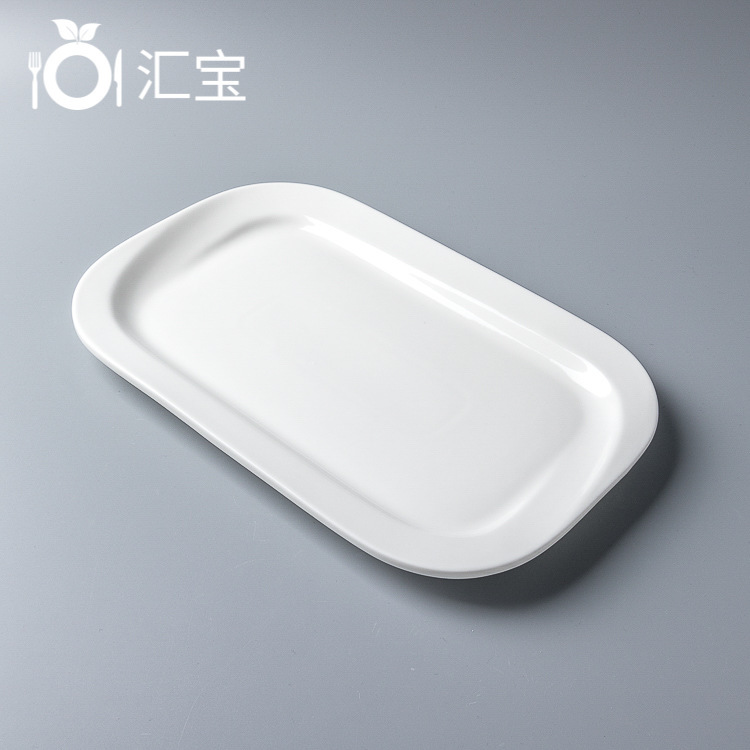 Factory wholesale 10-18 inch melody rectangular plate rectangular soft edge plate barbecue plate Western plate spaghetti plate