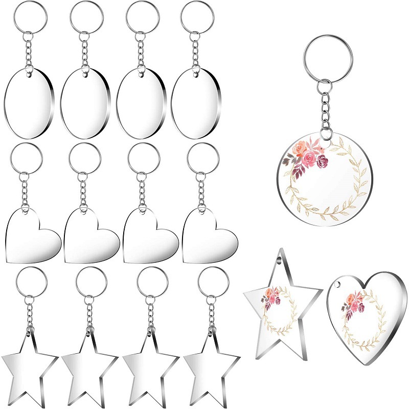 Transparent acrylic keychain with tassels