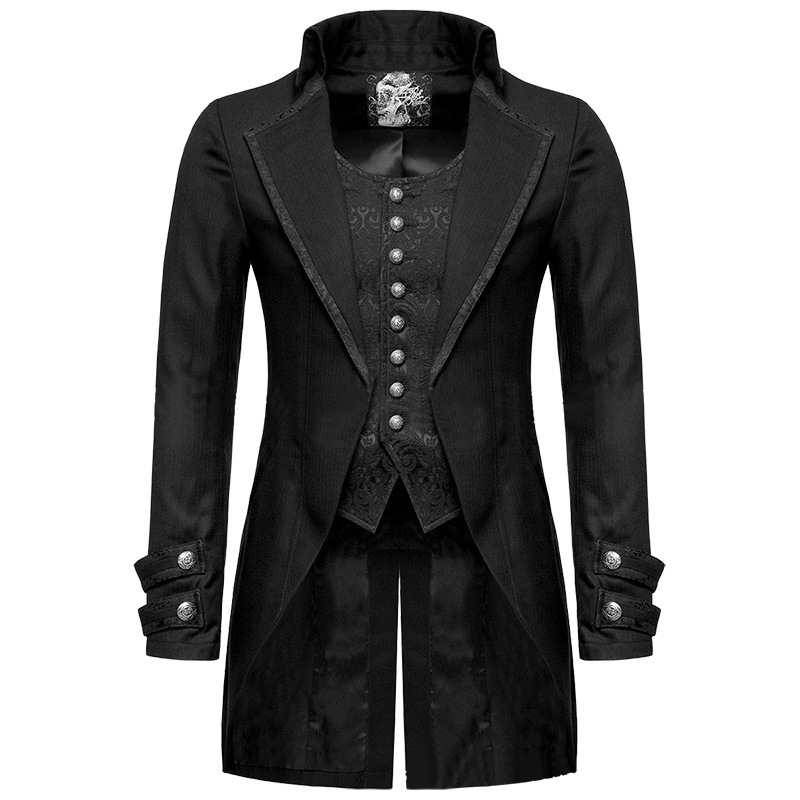 in stock Men's Retro Steampunk Jacket Gothic Victorian Morning Dress cosplay Costume in stock Men's Retro Steampunk Jacket Gothic Victorian Morning Dress cosplay Costume