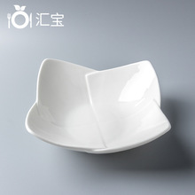 甜品碗6寸8寸四叶碗西式陶瓷密胺微波炉适用沙拉碗米饭碗餐厅酒店