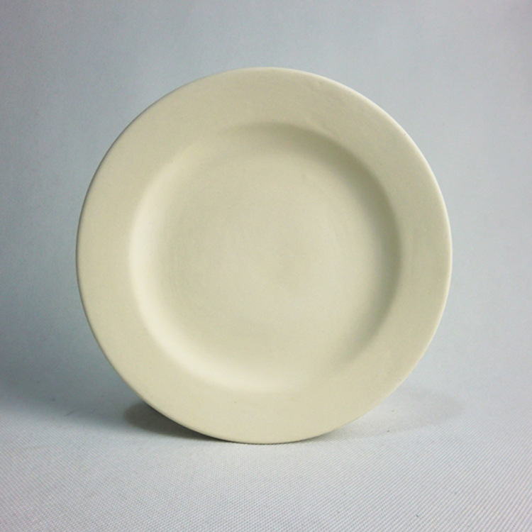 Arte de cerámica Plato en blanco asado de cerámica Pintura de porcelana azul y blanca Arte Cerámica en blanco Plato de porcelana semiacabado Pintura DIY Exportación