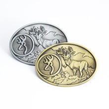 外贸出口麋鹿皮带扣欧美时尚腰带扣头个性嘻哈复古板扣厂家供应