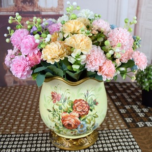 Ball chrysanthemum small handle simulation flower manufacturer home decoration wedding blooming flower wall plant wall fake flowers