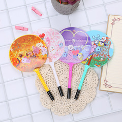 創意少年團扇子筆 韓版卡通學生獎品禮物扇子圓珠筆 可愛文具批發