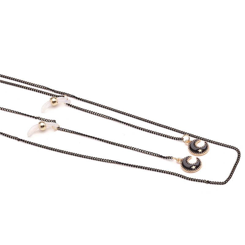 Pearl glasses chain halter anti-drop glasses rope black silver gold fashion simple metal elegant glasses accessories fashion