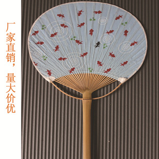 剖丝团扇宫廷扇 双面红色宫扇书法扇绘画宣纸古风空白日式复古扇-阿里巴巴