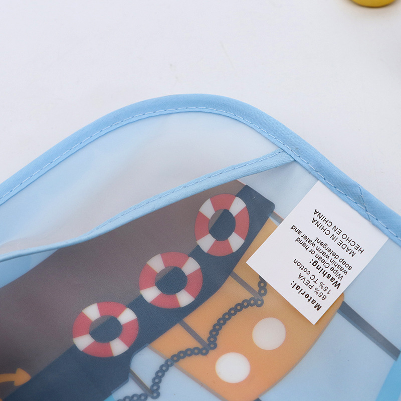 Producción al por mayor desmontable bebé arroz bolsa impermeable desechable Toalla de saliva Eva pegajosa hebilla impermeable bolsa de arroz al por mayor