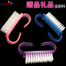 亚马逊跨境现货美甲工具小号羊角刷 粉色塑料牛角刷 粉尘刷小刷子