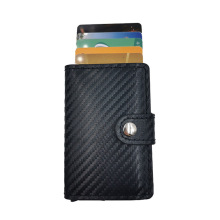 铝盒RFID卡包卡位防盗刷自动弹出铝合金碳纤维钱包卡夹卡包男金属