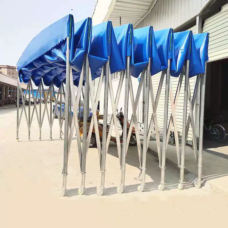 仓库折叠雨棚户外仓储帐篷移动排档伸缩式遮阳棚工地活动推拉雨篷