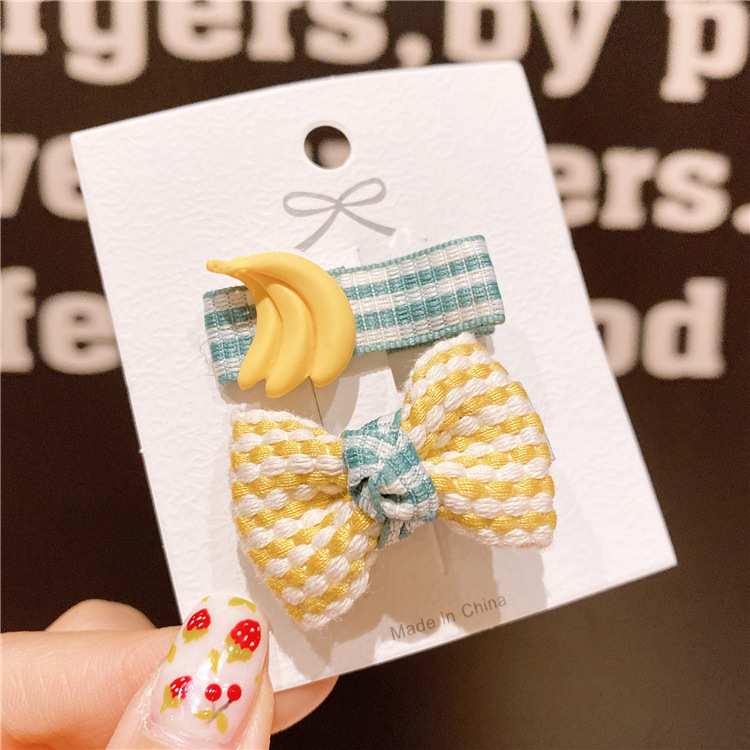 Nuevos accesorios para el cabello del bebé Bangs clip de horquilla para niñas clip de tocado a cuadros arco cartón traje horquilla para niños