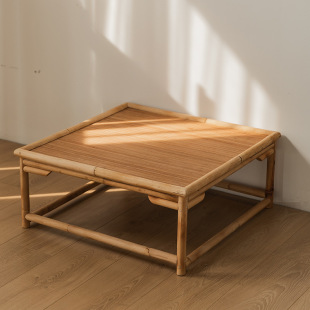 Square Japanese Style Small Coffee Table Balcony Bay Window Table Tatami Square Table Chinese Low Table Zen Style Tea Table Simple Kang Table