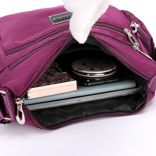  New Multi-layer Shoulder Bag Oxford Cloth Women's Bag Large Capacity Mom Bag Messenger Bag Lightweight Cloth Bag Backpack