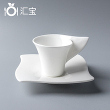 70ml酒店陶瓷波浪杯创意陶瓷咖啡杯 可印logo厂家创意咖啡杯批发