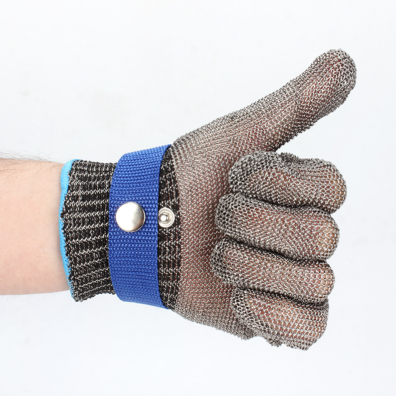 Guantes resistentes a cortes para cortar, matar y manipular pescado, nivel 5 de resistencia a cortes, protección para manos resistente al desgaste, guantes de alambre de acero inoxidable.