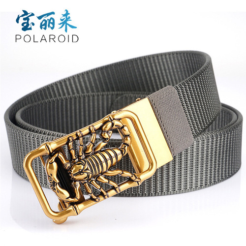 Thickened new toothless and holeless belt men's automatic buckle casual versatile belt belt nylon belt wholesale