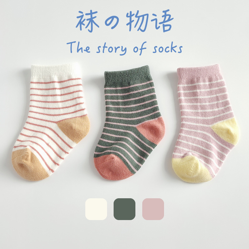 薄款宝宝袜子批发春夏卡通条纹网眼童袜无骨女童精梳棉儿童袜子 童装厂家批发实拍图