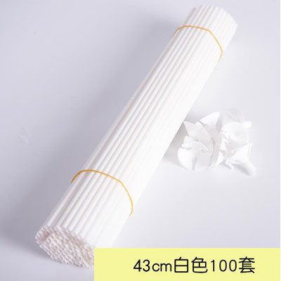 Barra de soporte de globo de color blanco 40-43cm barra larga endurecida ramo embalaje soporte varilla PVC opaco 100 sets/paquete