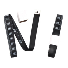 Stable and Safe Metric Black Soft Leather Tape Measure with Stainless Steel Ruler, Sewing and Garment Measuring Tape