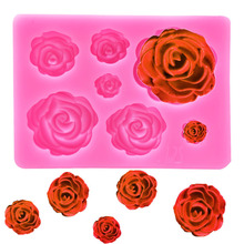 DIY玫瑰花西点烘焙工具 多款玫瑰花朵造型巧克力翻糖蛋糕硅胶模具