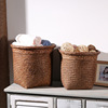 Straw round flowerpot, storage system, garbage can