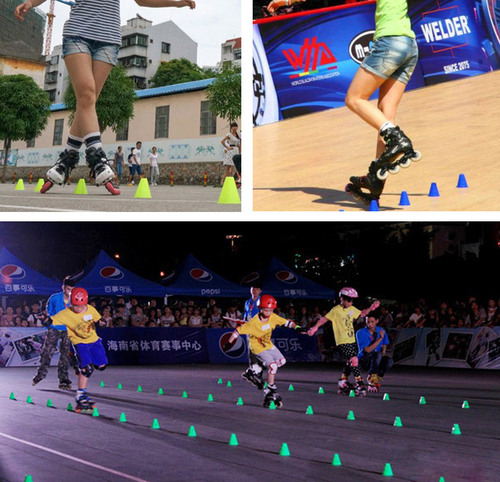 Wholesale 8cm soft rubber roller skating stakes, football training sign buckets, obstacles, skating and roller skating corner signs factory