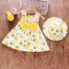 Summer dress, children's strawberry for leisure, flowered, 0-4 years