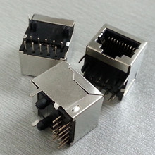網絡接口rj45母座10P10C全包卧式插座連接器