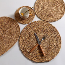 日式天然手工葫芦草编织杯碗锅盘隔热防烫餐垫家用餐桌垫子拍摄