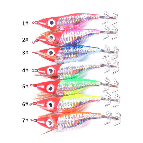 HENG JIA Hengjia Fishing Gear Luminous Horizontal Shrimp Bionic Bait 10cm9g Fishing Bait Squid Hook Luminous Squid Needle