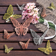 Hollow 3D Stereo Butterfly Wall Sticker for Amazon Foreign Trade Wedding Festival Decorations Home Decor Sticker