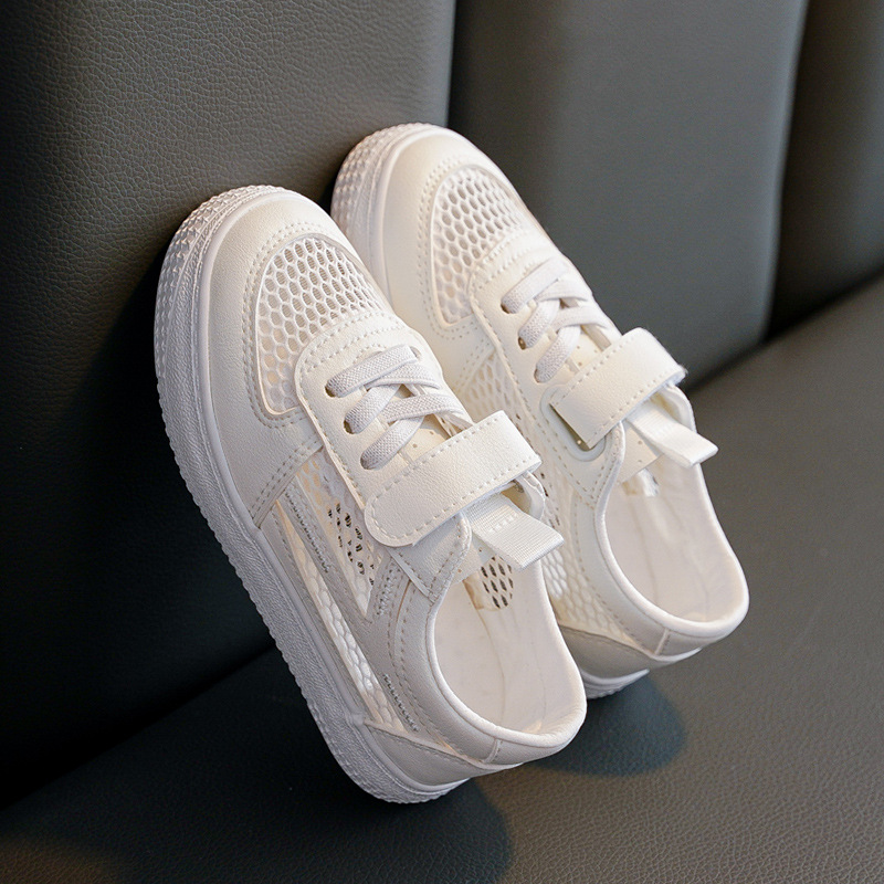 Children's Small White Shoes - Side View