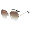 Fashionable trend metal sunglasses, glasses suitable for men and women from pearl solar-powered, 2023, European style