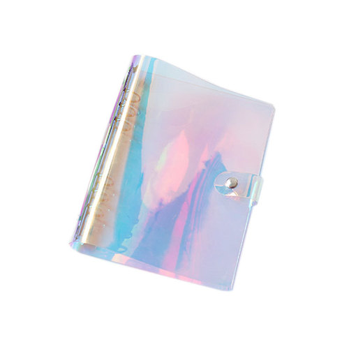 Creative loose-leaf notebook Japanese-style laser notebook a5 soft shell transparent small fresh a6 notepad diary