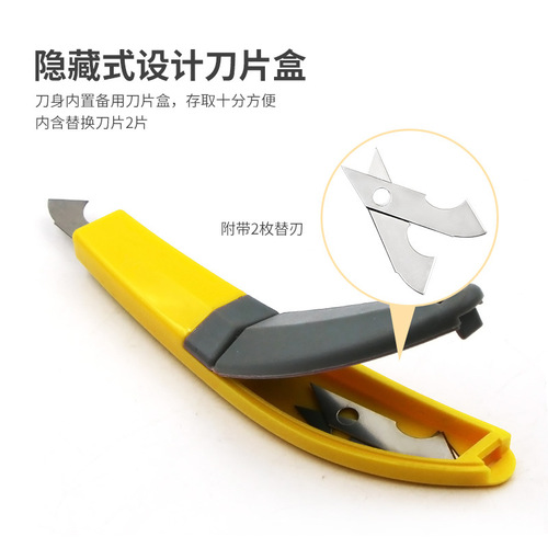 Wholesale hook knife acrylic knife utility knife plate cutter plexiglass cutting knife with 3 blades